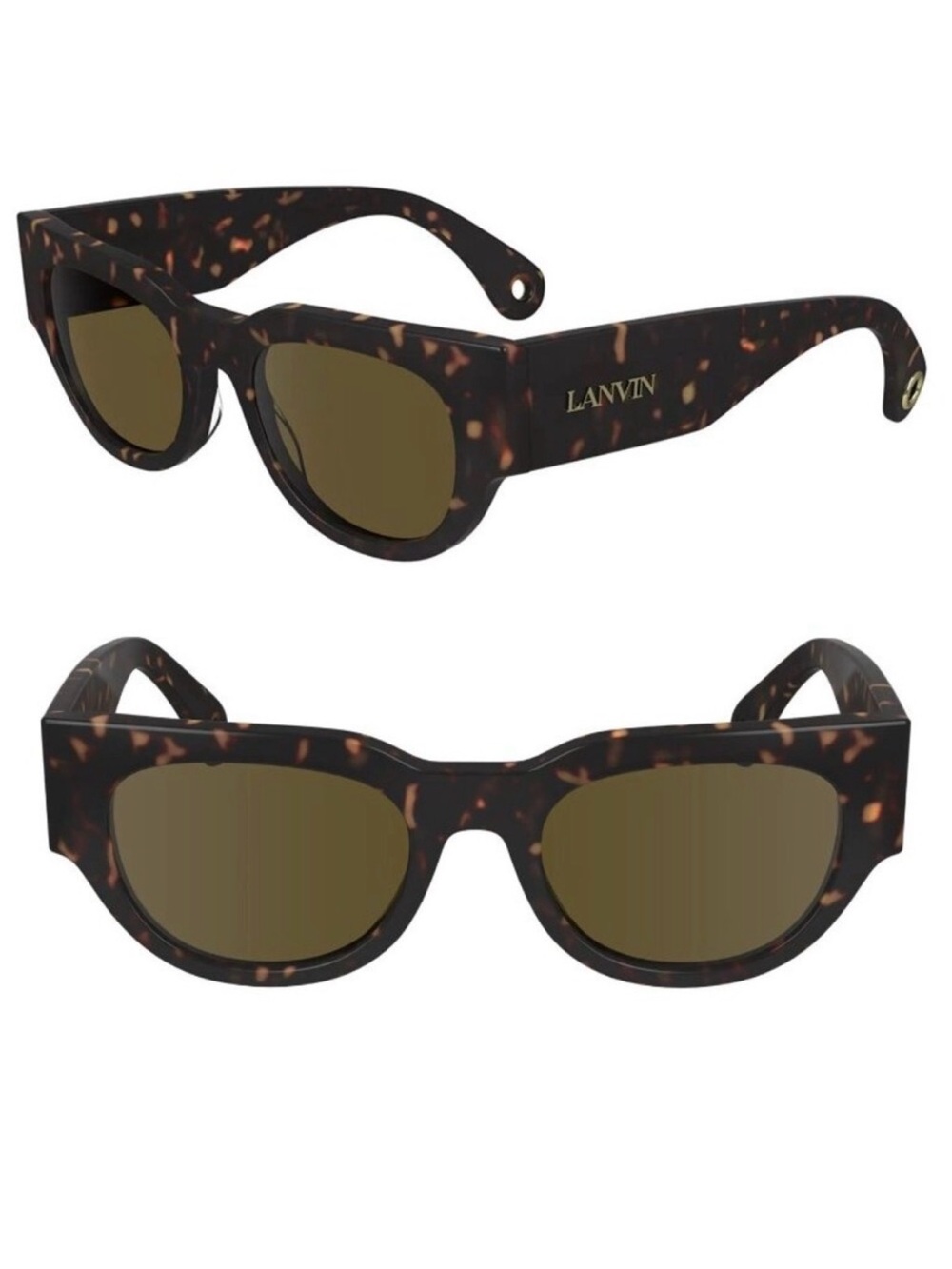 Lanvin Tortoiseshell Frame Sunglasses with Brown Lenses